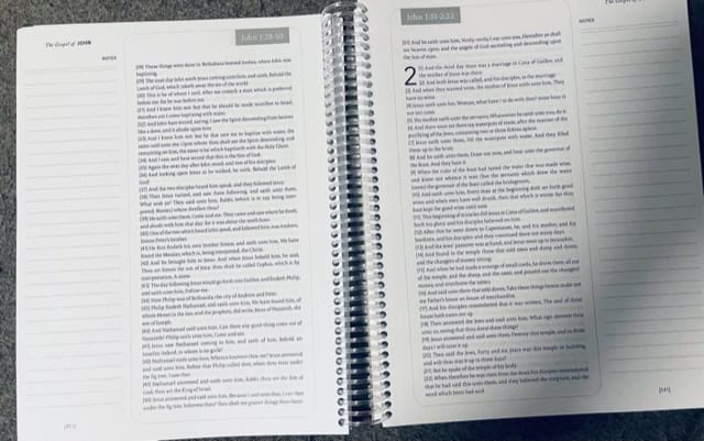 image of spiral Bible inside for the post on spiral Bible