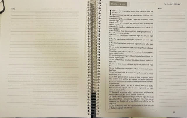 image of spiral Bible inside for the post on spiral Bible