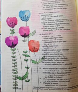 watercolor flowers for easy Bible journaling