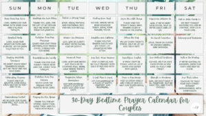 30 day marriage prayer calendar for couples to share at bedtime